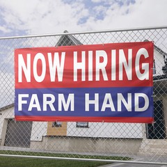 Now Hiring Farm Hand 13 oz Heavy Duty Vinyl Banner Roustabout Jobs Available
