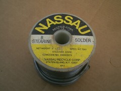 Nassau Stearine core solder roll almost 5Lbs