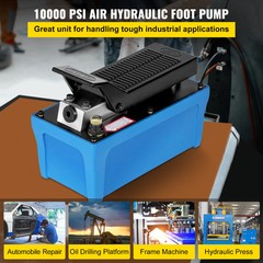 10000PSI Air Hydraulic Foot Operated Pump with 6.56FT Hose Single Acting