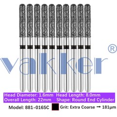 10Burs/pk Dental Diamond Burs FG Round End Taper Pear Coarse / Super Coarse Grit