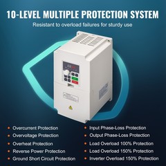 VEVOR 4KW 220V 5HP Variable Frequency Drive Converter VFD Inverter 1 To 3 Phase