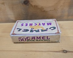 Box Of Camel 50 Book Matches. 6-1/2″L x 4″W x 1-3/4″H. Unopened, Good Condition