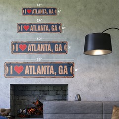 I LOVE ATLANTA GEORGIA Vintage Street Sign ga city state us wall road rustic
