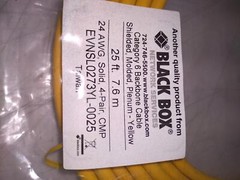 BLACK BOX EVNSL0273YL-0025 25FT. 7.6M 24AWG SOLID 4-PAIR CMP 6 BACKBONE CABLE