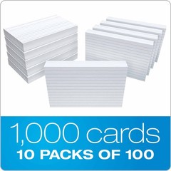 Oxford 41 (1000 PK) Ruled Index Cards, 4″ x 6″, 4 x 6, 1000 Count, White
