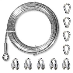 3/8″ Stainless Steel Aircraft Cable Wire Rope Type 7×19 Type 304 (100 Feet)