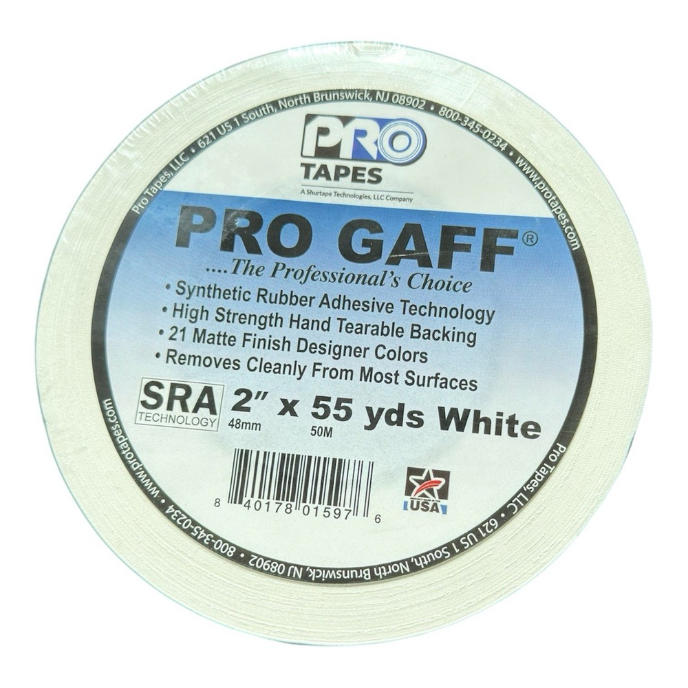 Pro Tapes Pro Gaffer Tape White 2″ x 55 yds.