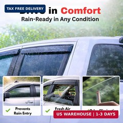 Rain Guards Fit for 2016-2025 Chevrolet/Chevy Malibu, Out-Channel Window Vis