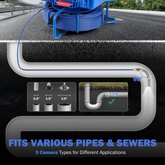 9 In Self-Leveling Sewer Camera 50m/164ft Pipe Inspection Camera w 512Hz Locator