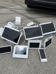 Clover POS Touchscreen Terminals Lot with Credit Card Readers & Power Adapters