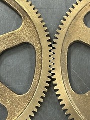 QTY 1 UNKNOWN MAKE HUB-LESS BRONZE SPUR GEAR-CLOCK 24 PITCH 108 TEETH 3/8″ BORE