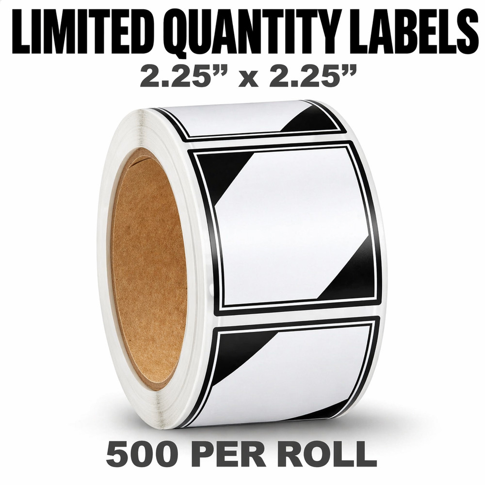 Limited Quantity Labels 2.25″ x 2.25″ 500/Roll Strong Adhesive