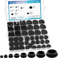 80/125 Premium Black Rubber Plugs for Round Hole Assorted Sizes Car & Furniture