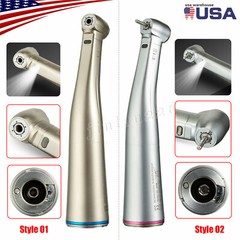 1-5PCS Dental 1:1 /1:5 LED Fiber Optic Contra Angle Handpiece Fit Electric Motor