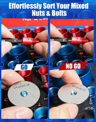 66 Nut and Bolt Thread Checker with Storage Box, Thread Checker Measuring