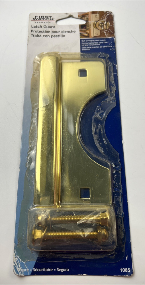 FIRST WATCH Latch Guard 1085 Polished Brass Out Swing Doors Only NEW