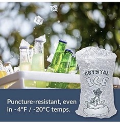 8 lb / 10 lb / 20 lb Ice Bags with Drawstring Commercial Quality CHOOSE QUANTITY