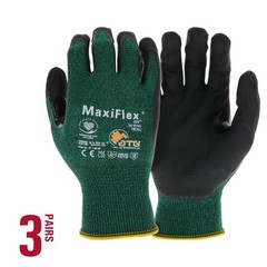 ATG 34-8743/M Maxiflex Cut, Green Engineered Yarn Shell, Blk Nitrile Microfoa…
