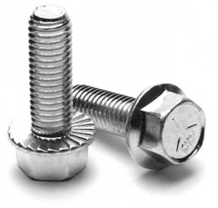 1/4-20 x 1 Inch Hex Serrated Head Flange Screw Bolt, Grade 5, Zinc Plated