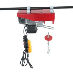 Miniature Electric Hoist 440 LBS Crane Winch with Wired Remote Control 510W 110V