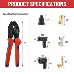 Premium Ratchet Spark Plug Wire Crimping Tool Kit with 24 Terminals & Boots
