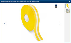 MIGHTY LINE Glow In The Dark Center Tape, Yellow/Glow, 2″ X 100 ft Roll