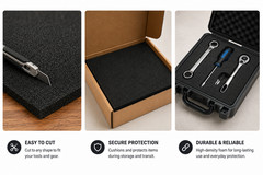 Polyethylene Closed Cell Foam Sheets 16″ x 12″ x 1″ Tool Box Case Insert 2 Pack