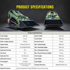 TYPHON Stomp V1000 Kubota D1105 Diesel 24.4hp Skid Steer Hydraulics Full Control