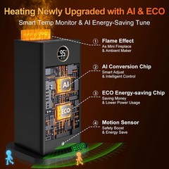 Space Heaters for Indoor Use with Humidifier/Sensor/ECO/3D Flame Effect