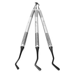 Dental Flat Plastic Set of 3 Composite Filling Instruments Mate Black Tips
