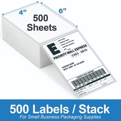 4×6 thermal labels 500 Labels/Stack for MUNBYN Rollo Zebra – 500 Labels