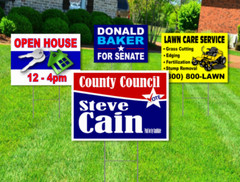 10 – 18×24 Yard Signs – Custom Design – Full Color – 2 Sided – Stakes Included!