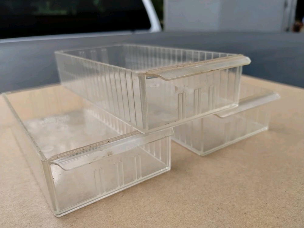 3 Vintage-Akro-Mils Small Parts Drawers for Organizer Cabinet Bins #20-501, Used