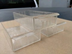 3 Vintage-Akro-Mils Small Parts Drawers for Organizer Cabinet Bins #20-501, Used