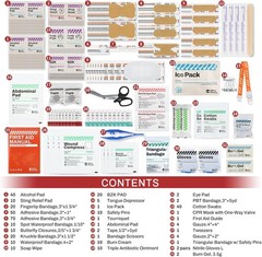 RHINO RESCUE 371pc OSHA First Aid Kit for Home & Business, Wall-Mount, HSA/FSA