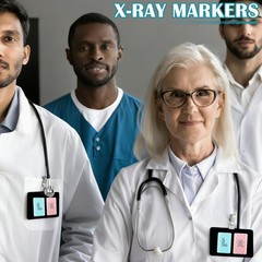 2 PCS 1.5×1 Inch Resin XRay Markers With Lead Letters Washable Pink Blue