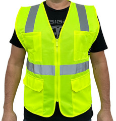 Crew Yellow High Visibility Safety Vest With 6 Pockets