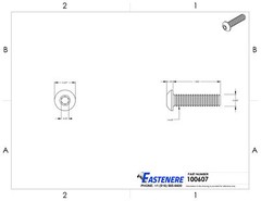 1/4-20 x 1″ Button Socket Cap Screw Allen Hex Drive Stainless Steel Qty 1000