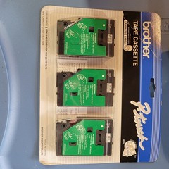 Brother P-Touch TC-30 Gold/ Clear Blue/Clear Red/Clear Tape Cassette 3 PC 12mm