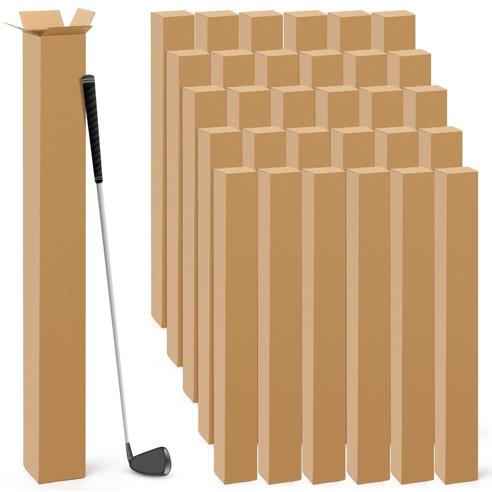 30 Pcs 6L x 6W x 48H Inch Golf Club Shipping Boxes Tall Corrugated Boxes Card…