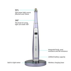 VAFU Dental LED Curing Light 10W Lamp 3200mw/cm² Wide Spectrum 9 Modes Wireless