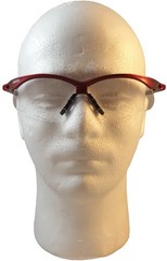 Jackson Nemesis Metallic Red Frame Safety Glasses w/ FF Clear Lens + Free Ship