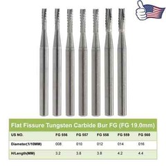 Prima Wave Dental Carbide Burs High Speed FG 19mm / Surgical FGOS FG SL 557 25mm