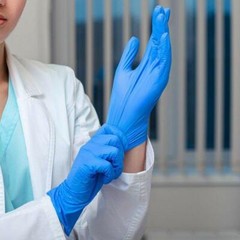 10 Boxes Basic Vinyl Disposable Gloves Synmax Exam Latex & Powder-Free Large