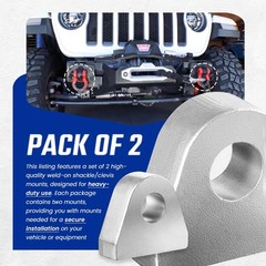 Weld on Shackle Clevis Mounts 1″ Thick Steel for Offroad Trucks, Trailers, Hy…