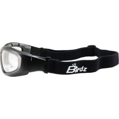 Birdz Eyewear Soar Safety Motorcycle Goggles Black Padded Frame Clear Lenses