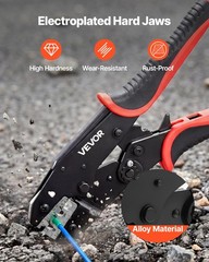 VEVOR Crimping Tool Ratcheting Wire Crimper 24-10 AWG for Electrical Terminals