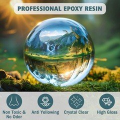 2 Gallon Epoxy Resin Kit – Crystal Clear High-Gloss Self-Leveling for Tabletops