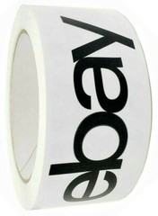 Official eBay Branded Packaging Tape, Black Letters 2″ x 75 yds, One New Roll