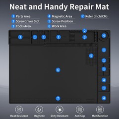 Silicone Soldering Mat Large, Repair Mat 932°F Heat Resistant 21.7″ x 15.8”